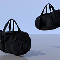 Black And White Striped Duffel Bags With Hand Straps For Travel Use