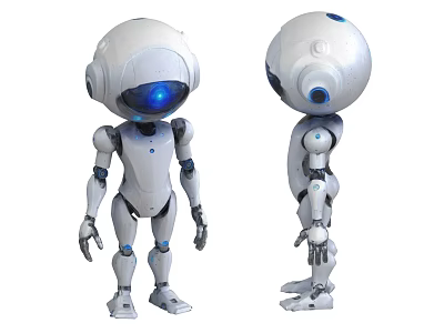 Intelligent robot chat robot science fiction robot AI robot voice assistant intelligent assistant 3d model