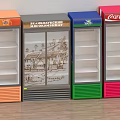 Upright Display Freezers In Orange Gray Green Red Colors With Glass Doors For Commercial