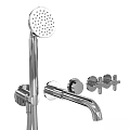 Modern Chrome Bathroom Faucet Fixtures With Showerhead And Sleek Contemporary Design