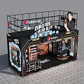 Pepsi Cola Promotion Booth With Beverage Displays And Staff Presenting