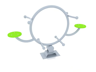 Outdoor Rotating Playground Equipment With Circular Frame And Green Seats For Kids 3d model