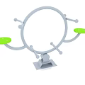 Outdoor Rotating Playground Equipment With Circular Frame And Green Seats For Kids