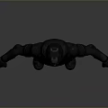 Sci Fi Character In Black And Red Armor Full Body Standing Pose