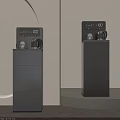 Modern Vertical Kitchen Appliances With Gray And Black Design Digital Display And Stainless Steel Kettles