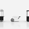 Elegant Floral Display Decoration With Black And White Flower Carts Design