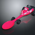 Red Spoon Shaped Toy Car With Coca Cola Logo And Black Wheels