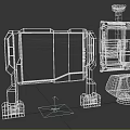 Terminal Screen Display Control Panel Middle Desk 3d model