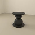 Modern Minimalist Black Side Table With Stacked Spheres And Circular Base Design 3d model