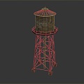 water tower industrial water tower iron tower steel tower 3d model