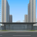 Modern High Rise Residential Building With Many Windows And Blue Sky Background