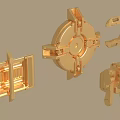 Precision Golden Metal Hardware Tools With Mechanical Parts And Various Shapes