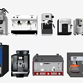 Kitchen Appliances Including Various Modern Coffee Machines For Home Use 3d model