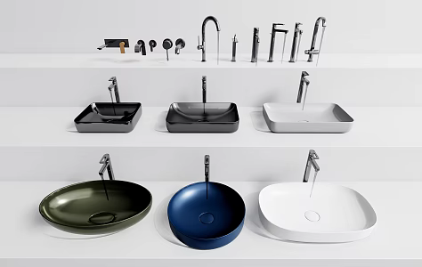 Modern wash basin wash table basin wash basin stainless steel faucet 3d model