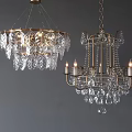 Elegant Crystal Chandeliers With Leaf Shaped Crystals And Candle Holders Design