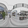 Modern YORK Showroom Interior Featuring Beige Sofa Air Conditioners And Kitchen Area