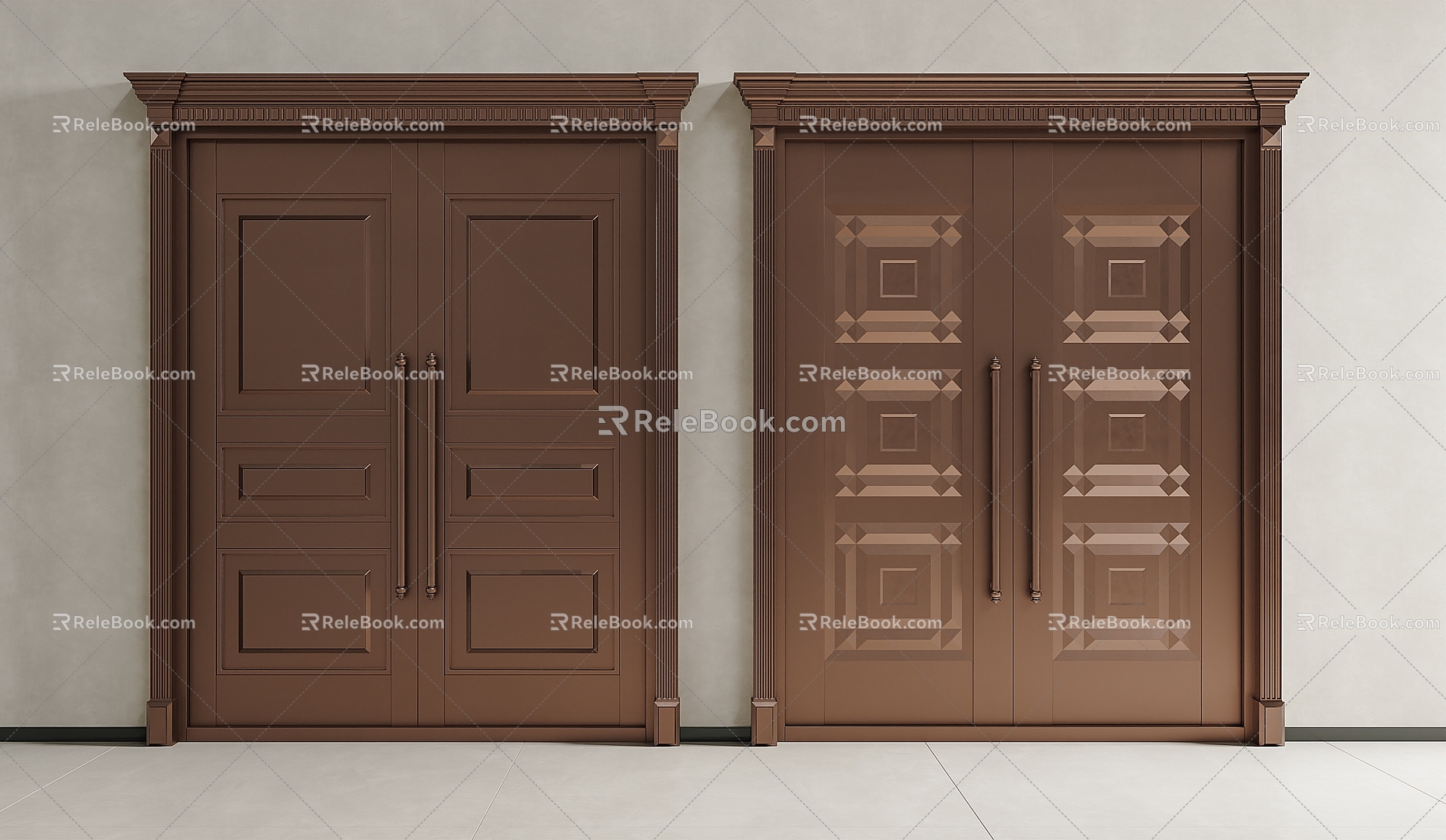 Modern villa entrance copper gate villa gate copper gate copper gate entrance gate 3d model