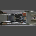 High Tech Sci Fi Weapon Control System With Red Indicators And Advanced Panels In Spaceship 3d model
