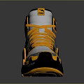 High Top Basketball Shoes In Silver Orange And Black With Fire Logo Stylish Design