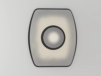 Modern Wall Light With Irregular Shape Black Frame And Round Illuminated Center 3d model