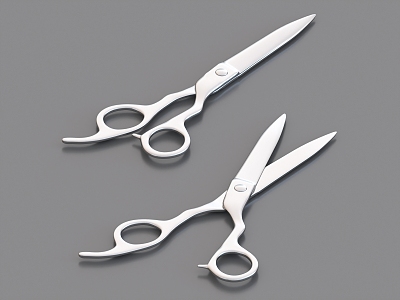 barber scissors pruning shears 3d model