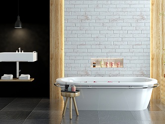 Modern Bathtub Minimal Bathroom Enterprise Commercial 3d model