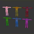 Safety Work Coveralls In Red And Blue With Reflective Stripes Design