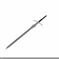 Elegant Medieval Sword With Long Silver Blade And Decorative Crossguard Hilt Design