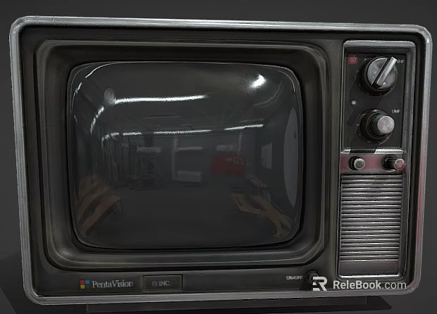 Vintage Trinitron Television With Classic Knobs And Front Grille Design 3d model 