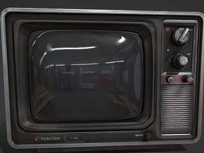 Vintage Trinitron Television With Classic Knobs And Front Grille Design 3d model