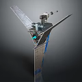 Cosmic Spacecraft Structure Featuring Winged Panels Solar Arrays And Central Antenna Module