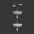 Various Styles of Wall Mounted Bathroom Sinks with Stainless Steel and Ceramic Designs and Faucets