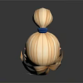 Game Movie Character 3D Model Featuring Blonde Hair Blue Eyes Blue Turtleneck And Circular Ornament