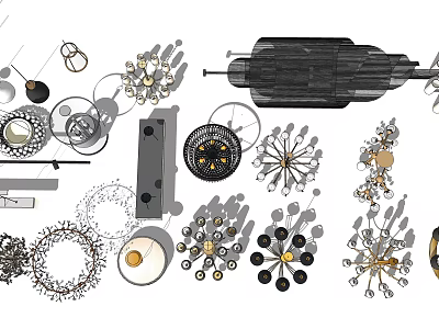 Modern Chandelier Designs With Various Geometric And Decorative Elements For Home Interiors 3d model