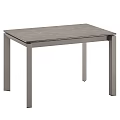 Modern Contemporary Dining Table Featuring Gray Surface And Sleek Metal Legs 3d model