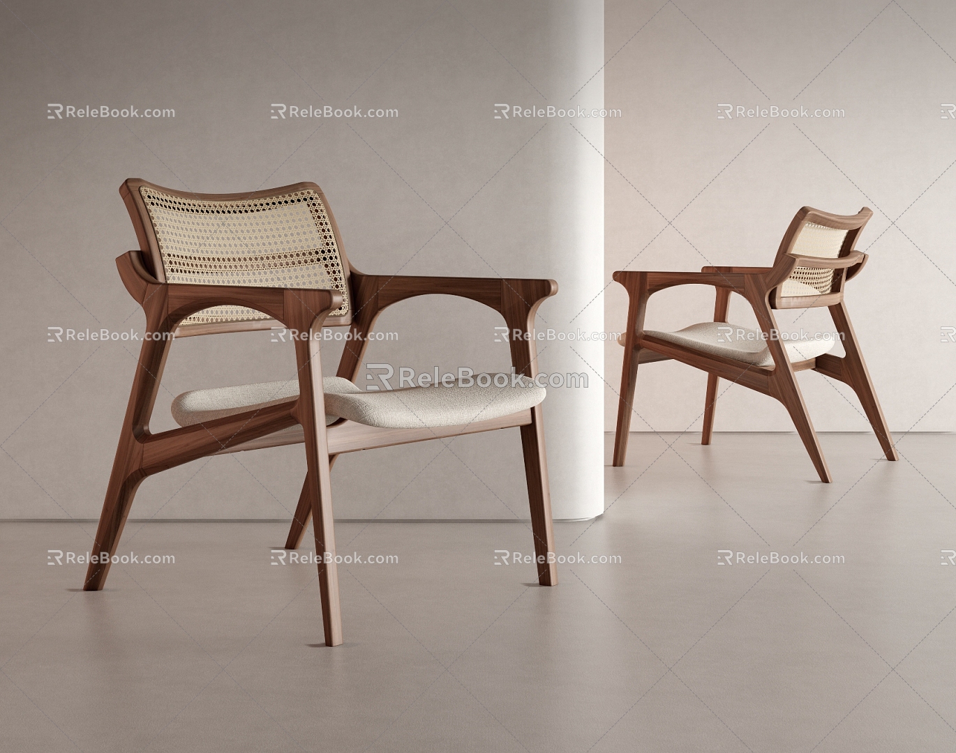 New Chinese Style Leisure Chair Single Chair Armchair 3d model