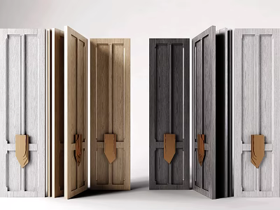 Different Style Wooden Room Dividers With Various Color Finishes And Decorative Handles 3d model