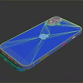 Blue Apple Laptop Back View With Logo And Dual Camera Design