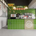 Modern Commercial Kitchen With Stainless Steel Appliances White Tiled Walls Black Ceiling And Spacious Layout