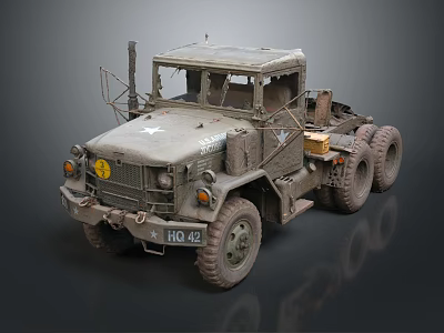 Vintage Military Utility Vehicle With Camouflage Paint And Six Wheel Drive Design 3d model