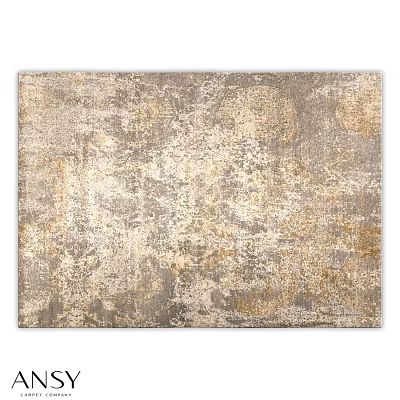 Square Carpet With Gray And Gold Textured Pattern For Modern Interior Design 3d model