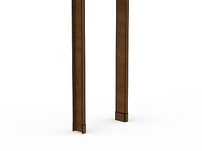 Brown Wooden Structural Components With Vertical Design And Smooth Surface Finish 3d model