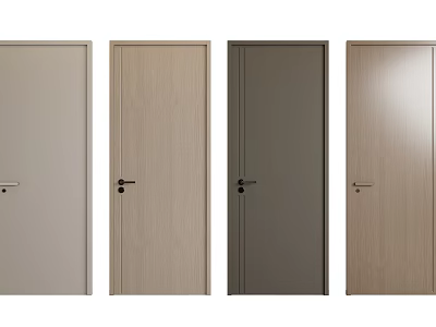 Sleek Modern Swing Doors with Multiple Finishes and Neutral Colors for Home Interior 3d model