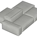 Modern Gray Upholstered Modular Sectional Sofa with Multiple Seating Sections 3d model