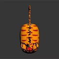 Traditional Orange Tiger Game Movie Character With Red Blue Decorative Patterns