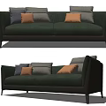 Modern double sofa multiplayer sofa 3d model