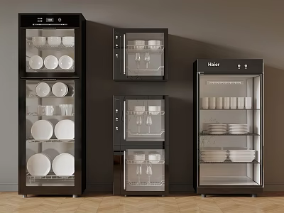 Haier Modern Kitchen Sterilizers With Glass Doors And Tableware Storage 3d model