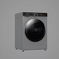 Modern Front Load Washing Machine With Digital Control Panel And Round Door