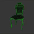 Elegant Dark Colored Single Chair With Carved Backrest Upholstered Seat And Curved Legs
