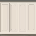 Light Colored Interior Wall Paneling With Decorative Moldings And Classic Design 3d model
